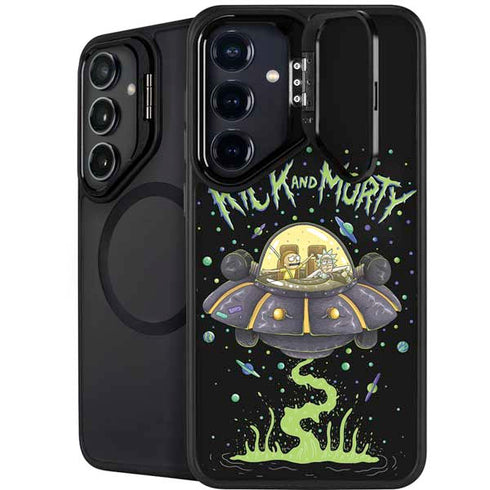 Adult Swim Rick and Morty Spaceship Galaxy S24 Kickstand Case